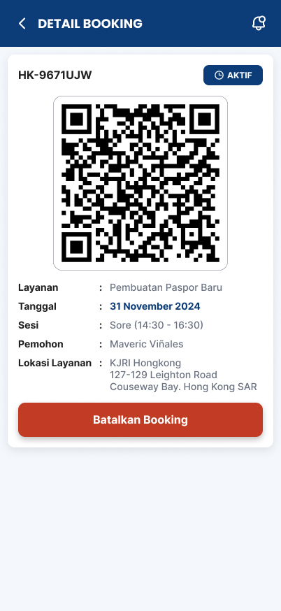 Detail Booking Aktif